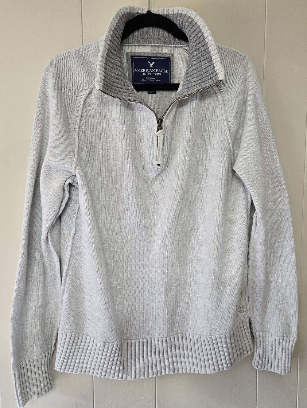 American Eagle Outfitters Men’s Light Gray Half-Zip Sweater Size L/G